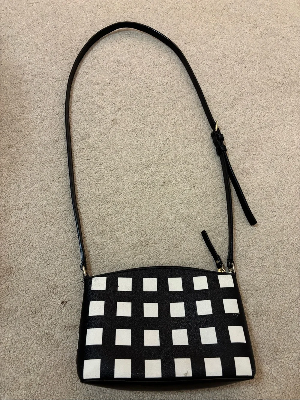 kate spade Black & White Gingham Crossbody Bag